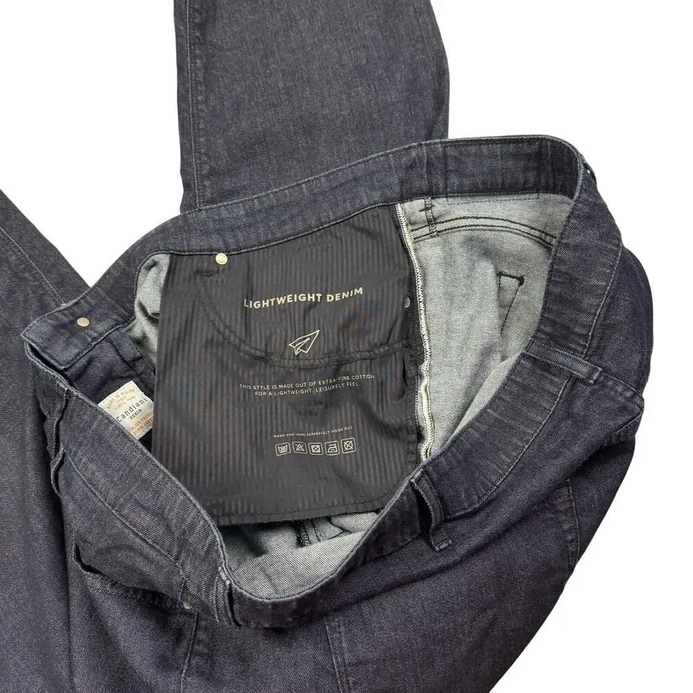 Boss Lightweight Candiani Straight-Leg Dark Wash Denim Jeans Men's Size 46/32